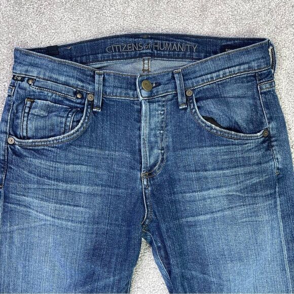 Citizens of Humanity Dylan Jeans Women's 25 Blue Skinny Dropped Rise Dark Denim - Picture 2 of 13